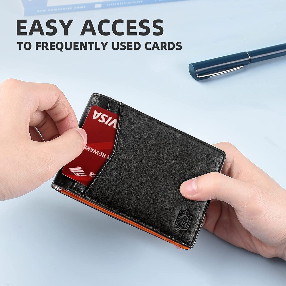 5503 Wallet -6 Slots ID Window- Wallets-Slim Wallet Classic Spring Money - Picture 6 of 7
